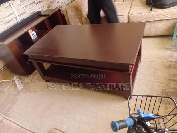 Mahogany-Finish Wooden Coffee Table