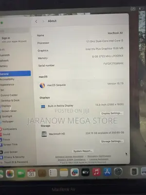 Laptop Apple MacBook Air 2020 8GB Intel Core i3 SSD 256GB