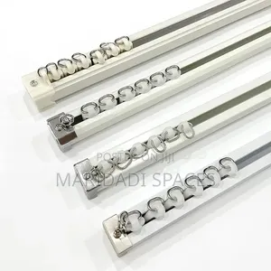 White Straight Aluminum Curtain Rails