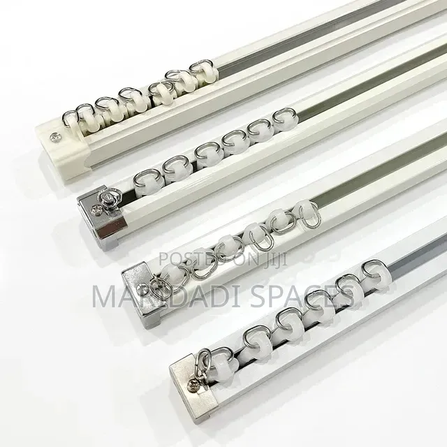 White Straight Aluminum Curtain Rails