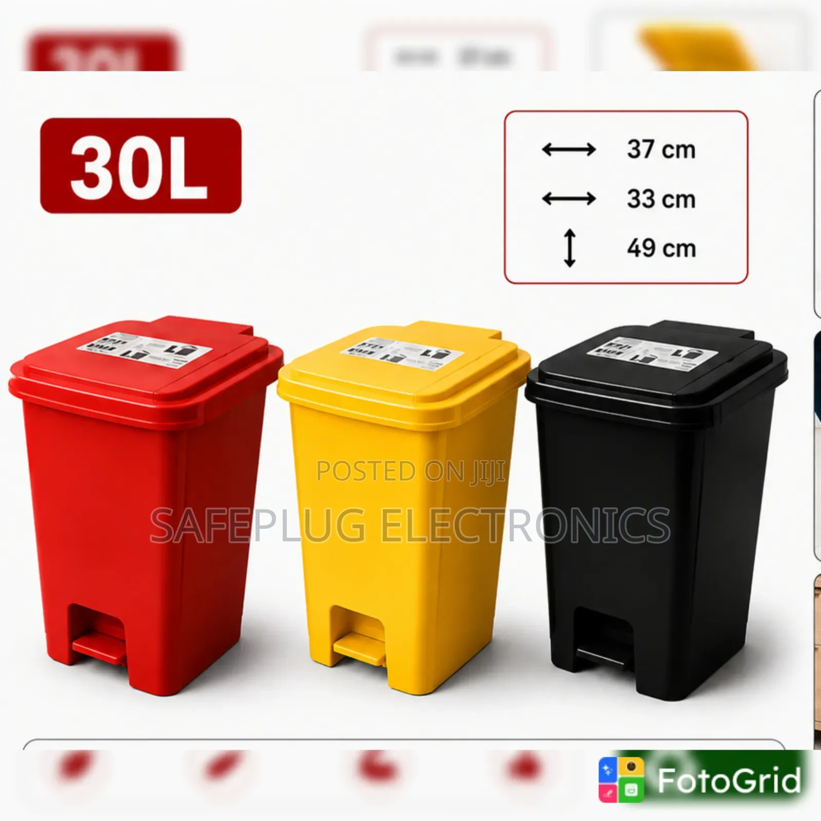 30L Pedal Dustbin – Large Capacity Waste Bin