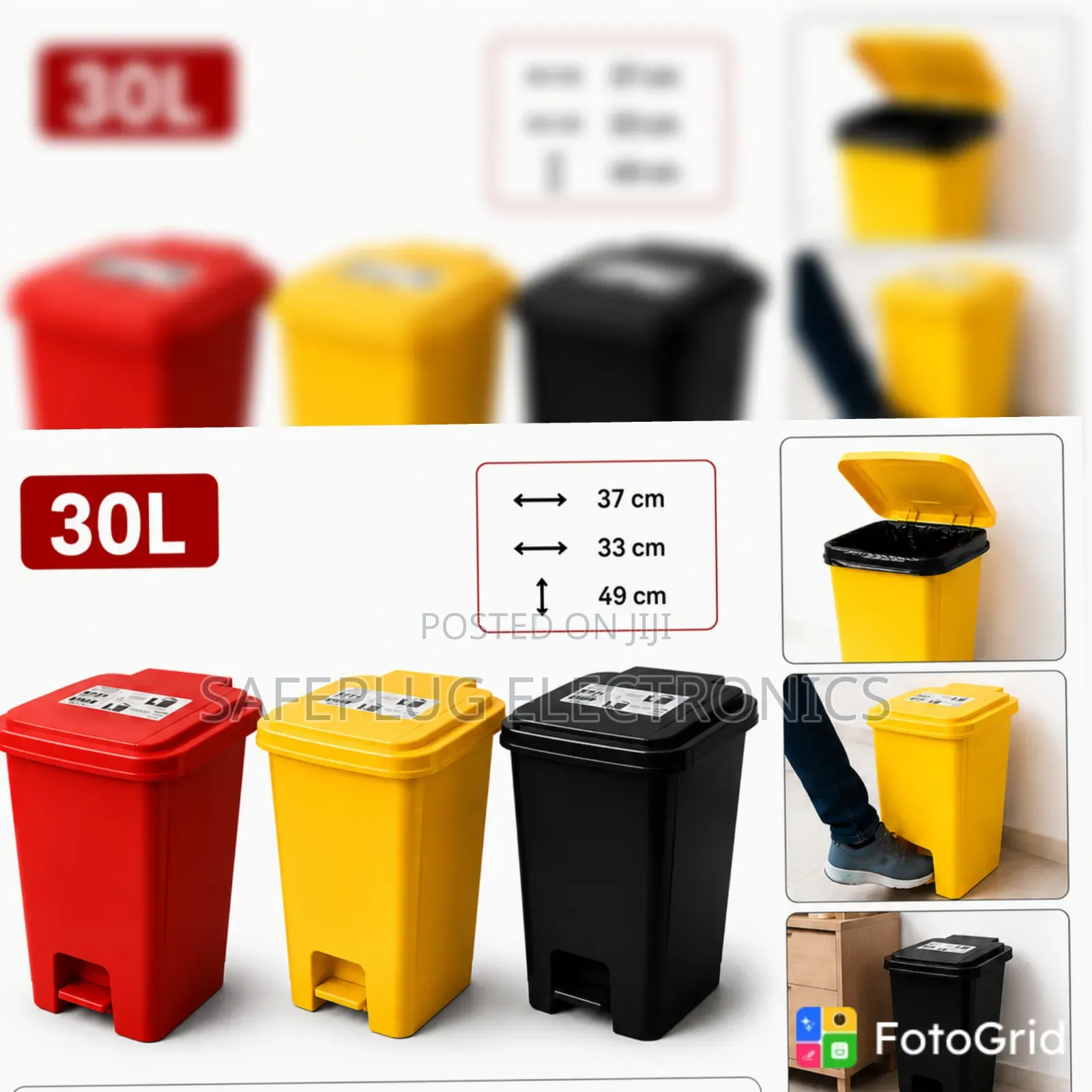 30L Step-on Bin – Hygienic Plastic Garbage Bin
