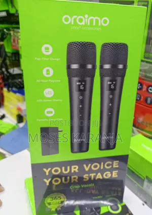 Oraimo 2-Piece Wireless Microphone Set for Karaoke & Events