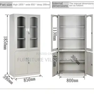 Office Cabinet; 2-Door Metallic Office Cabinet