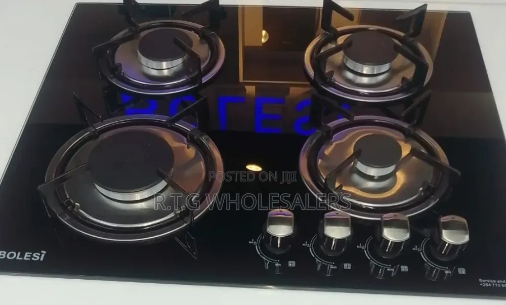 Bolesi Hob 4 Gas Burners  Inbuilt Glass Tampared Gas Hod