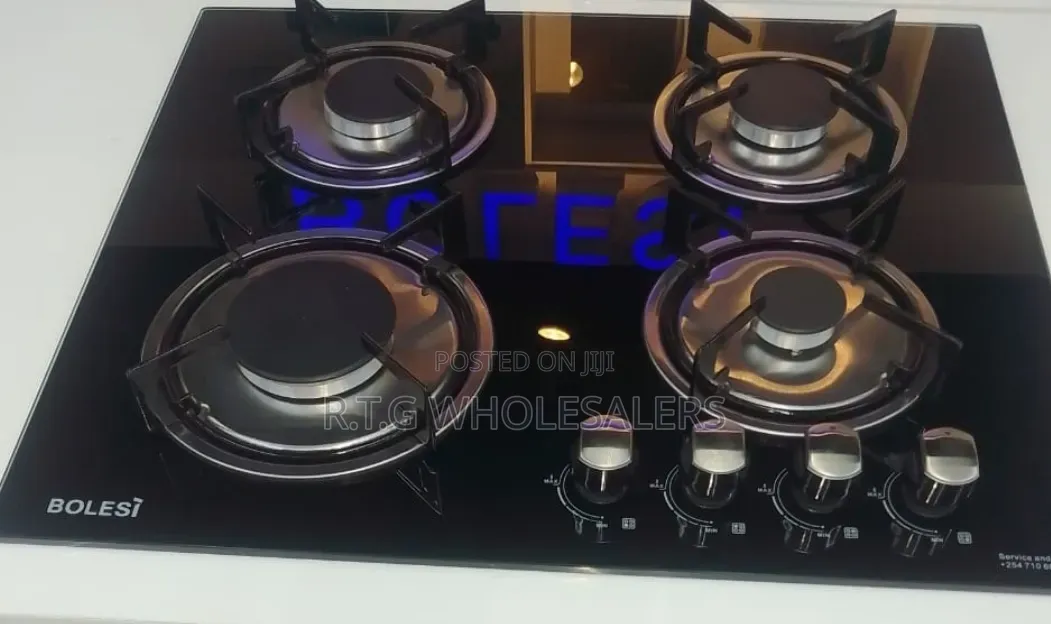 Bolesi Hob 4 Gas Burners  Inbuilt Glass Tampared Gas Hod