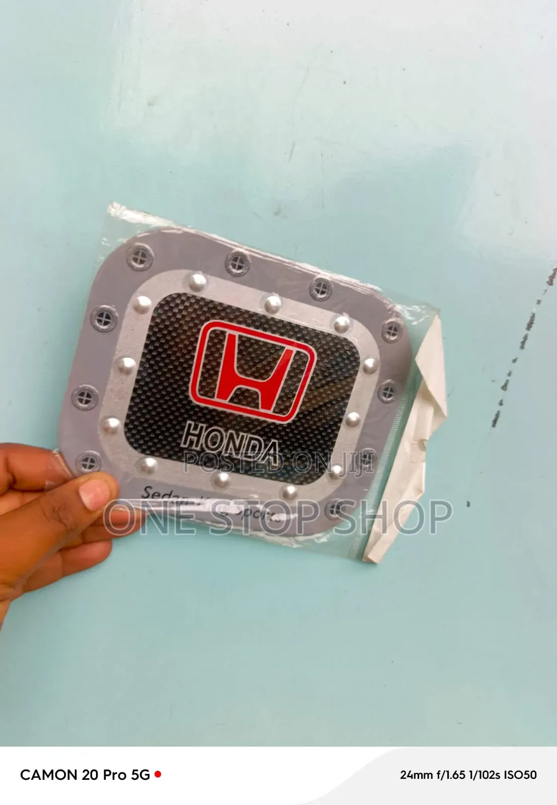 Chrome Styled Carbon Fuel Tank Door Sticker