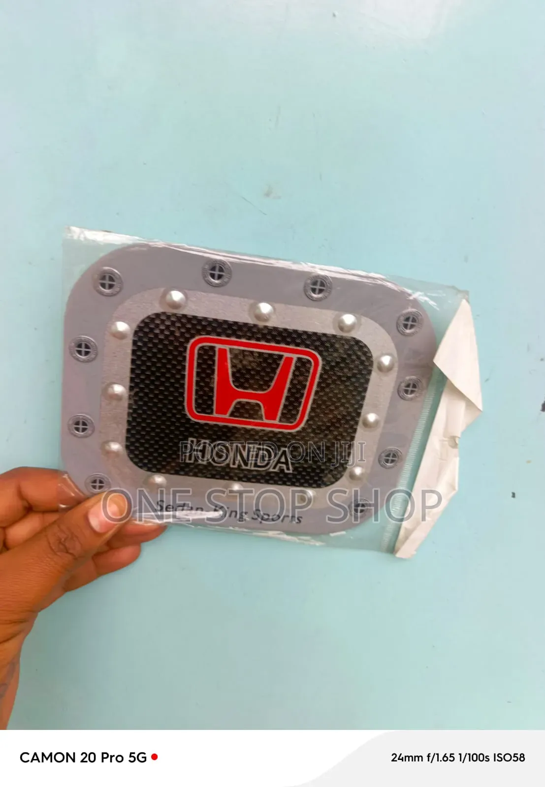 Chrome Styled Carbon Fuel Tank Door Sticker