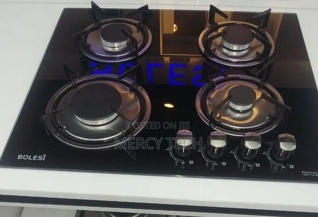 Bolesi 4-Burner Gas Hob – Tempered Glass Top