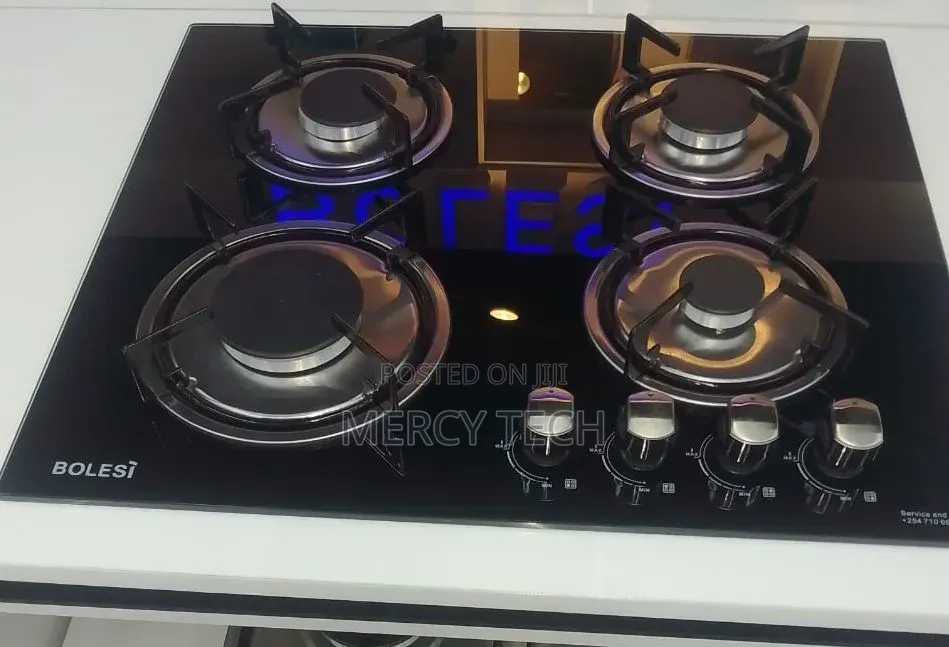 Bolesi 4-Burner Gas Hob – Tempered Glass Top