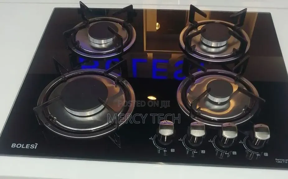 Bolesi 4-Burner Gas Hob – Tempered Glass Top