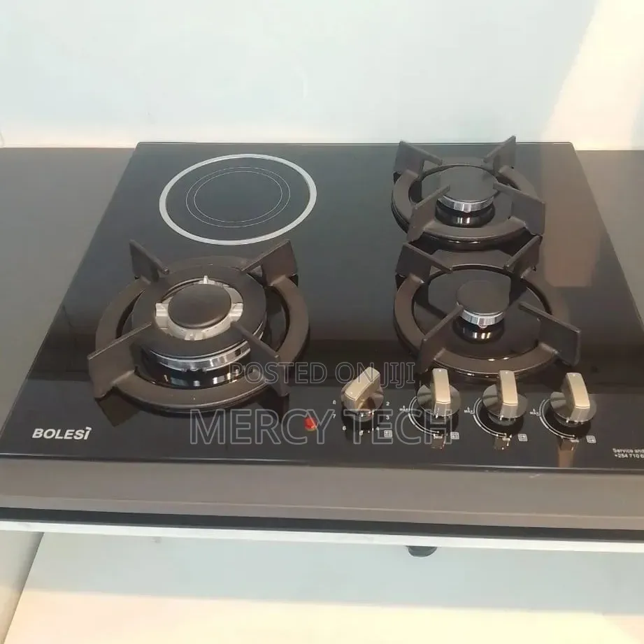 Bolesi Hob – 3 Gas Burners + 1 Infrared Electric + Wok Burner
