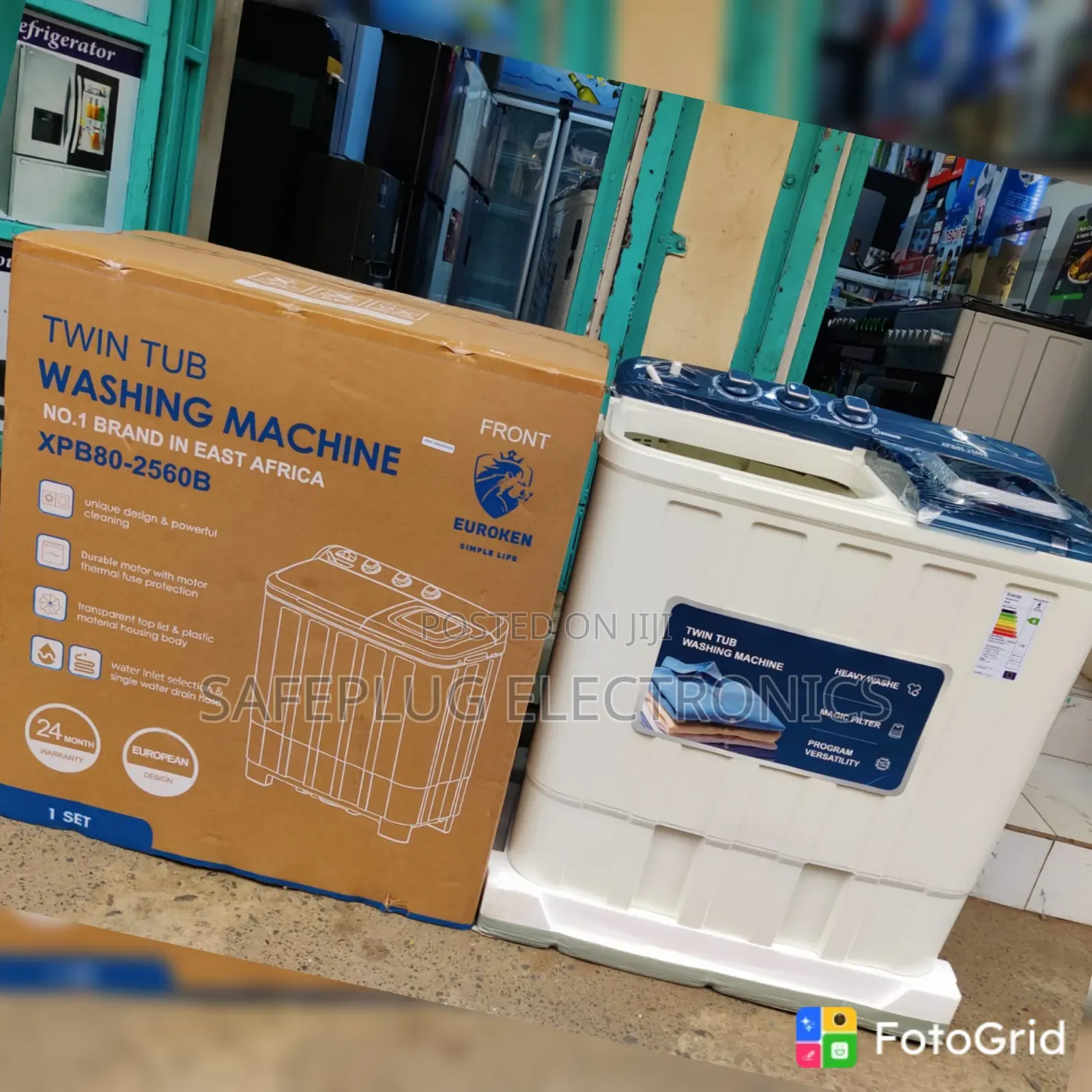 Euroken 8L Semi-Auto Washing Machine – Family Size Laundry Washer