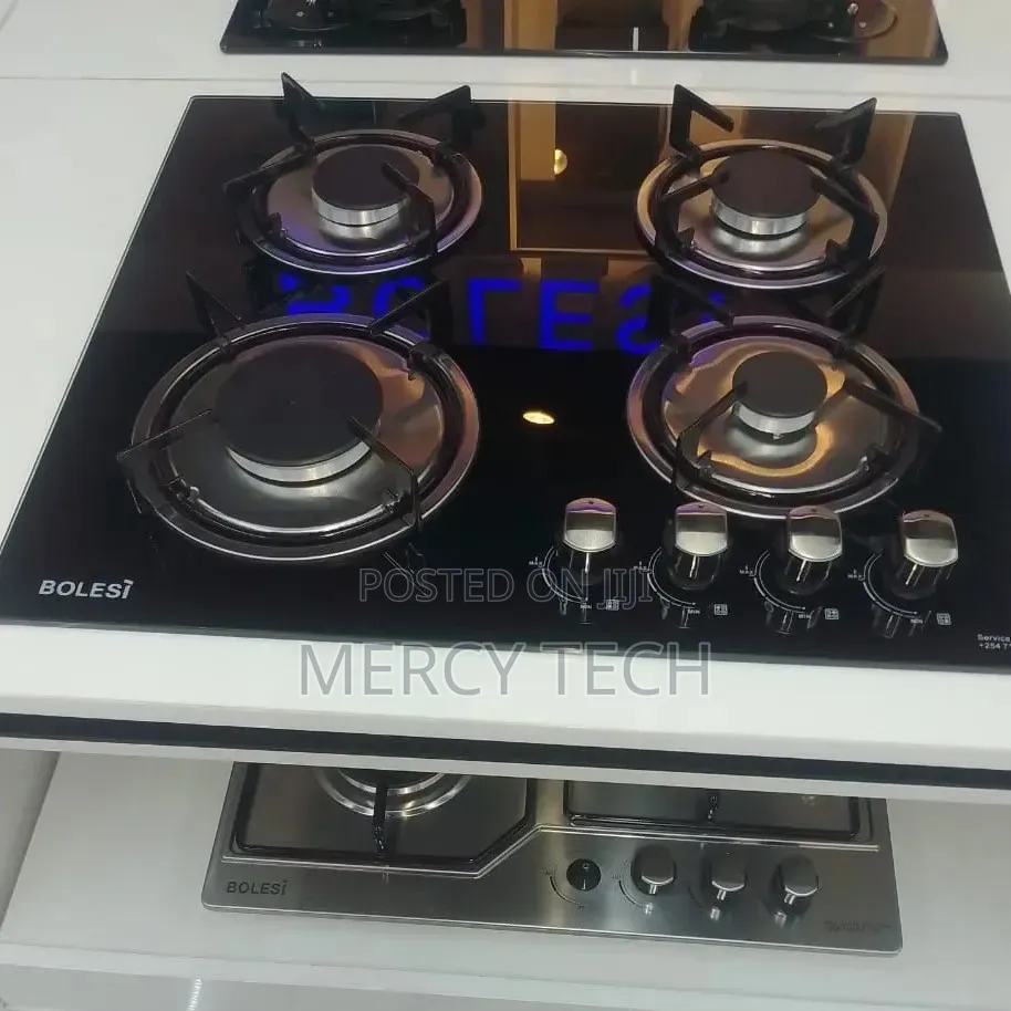 Bolesi 4-Burner Gas Hob – Tempered Glass Top