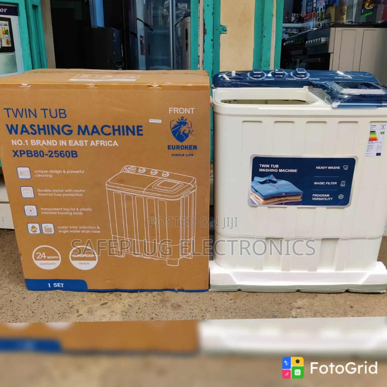 Euroken 8KG Semi-Automatic Washing Machine – Powerful Laundry Washer