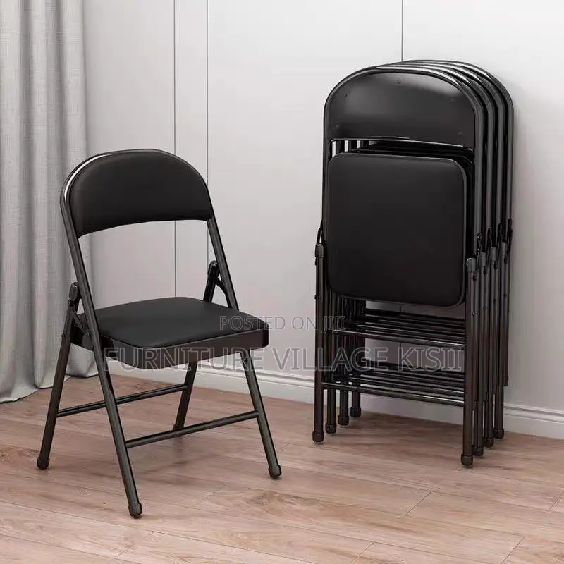 Office Chair; Black Leather Metallic Office Chair