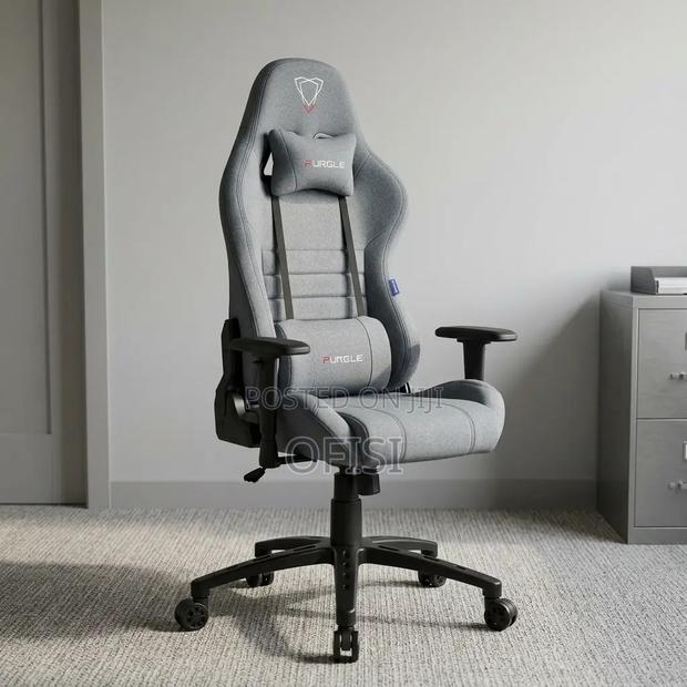 Gaming Chair; Grey Fabric Executive Gaming Chair