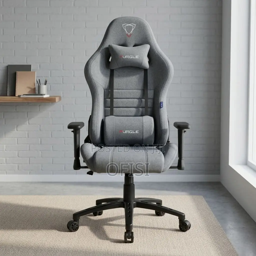 Gaming Chair; Grey Fabric Executive Gaming Chair