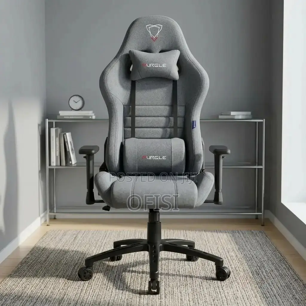 Gaming Chair; Grey Fabric Executive Gaming Chair