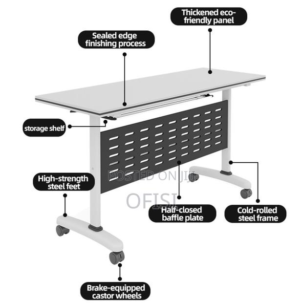 Foldable Table; 1.2m White Folding Conference Table - thumbnail 11