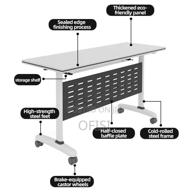 Foldable Table; 1.2m White Folding Conference Table
