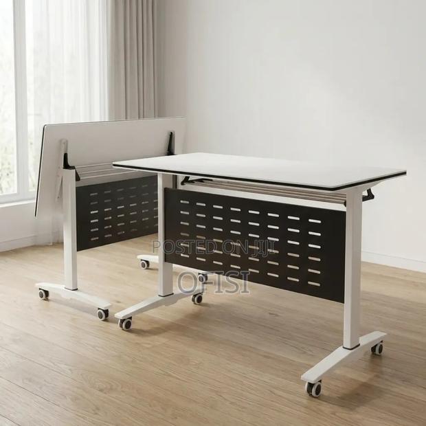 Foldable Table; 1.2m White Folding Conference Table - thumbnail 2
