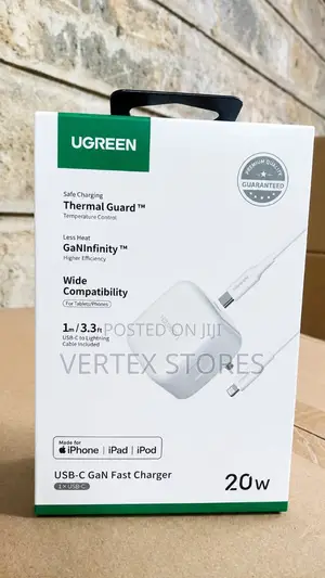 UGREEN CD137 20W Fast Charger UK With USB-C to Lightning Cable 1m