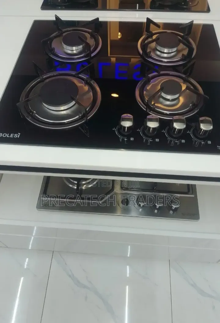 Bolesi 4 Burner Built-in Tempered Glass Gas Hob