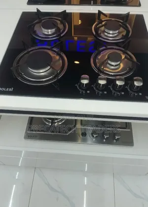 Bolesi 4 Gas Burner Inbuilt Hob – Black Glass