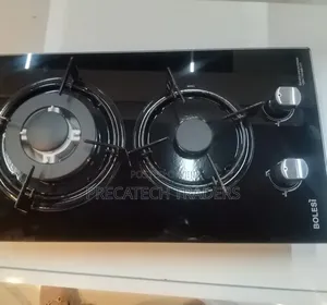 Bolesi 2 Burner Inbuilt Gas Hob – Black Tempered Glass
