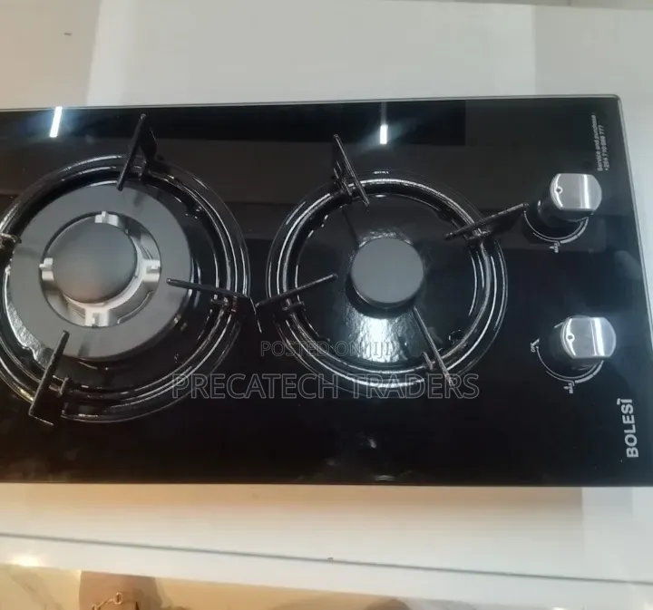 Bolesi 2 Burner Inbuilt Gas Hob – Black Tempered Glass