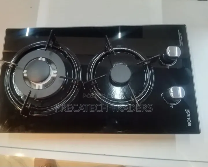 Bolesi 2 Burner Inbuilt Gas Hob – Black Tempered Glass