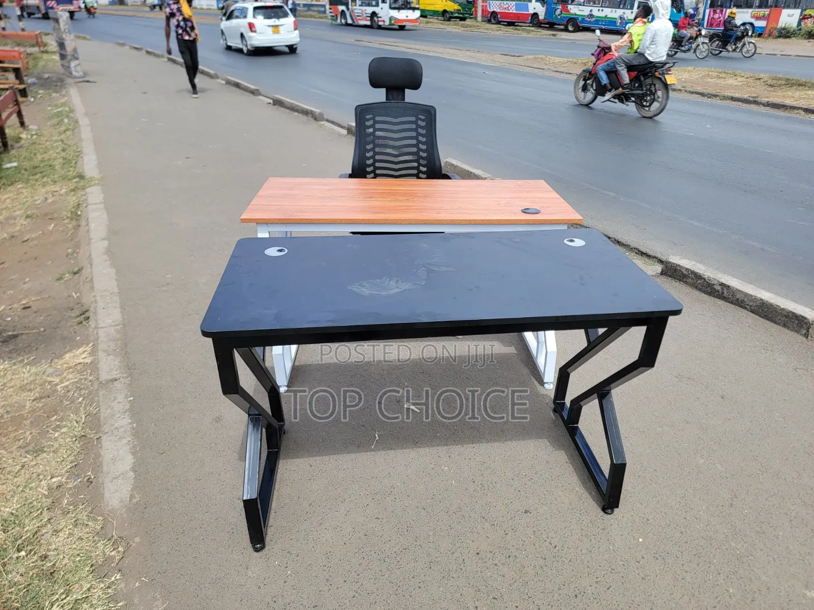 Modern Computer Desk With High-Back Office Chair