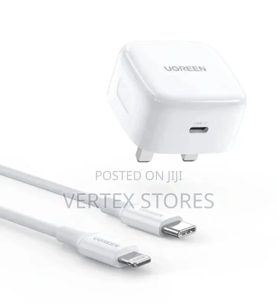 UGREEN CD137 20W Fast Charger UK With USB-C to Lightning Cable 1m