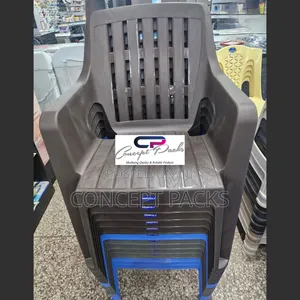 Brown Plastic Empire Arm Chair.