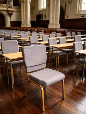 Imported Padded Conference Chair With Gold Frame