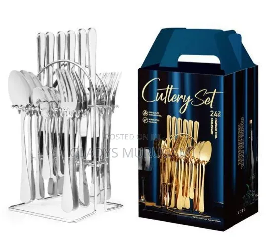 24PC Cutlery Set (SILVER COLOUR) at Affordable Prices