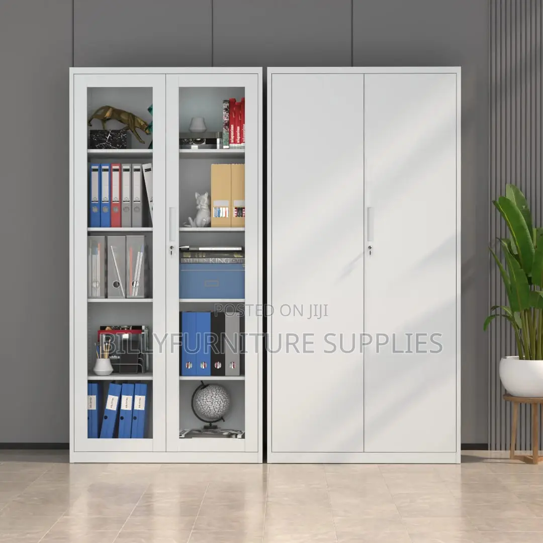 Metallic Office Storage Cabinet With Shelves & Lockable Door