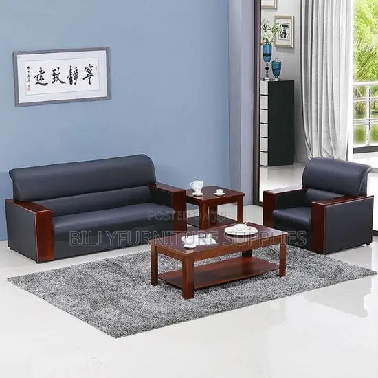 Modern Leather Office 5-Seater Sofa