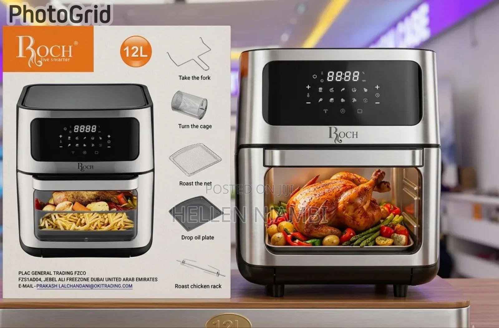 12 Litres Roch Digital Airfryer With Grill and Digital Touch Control