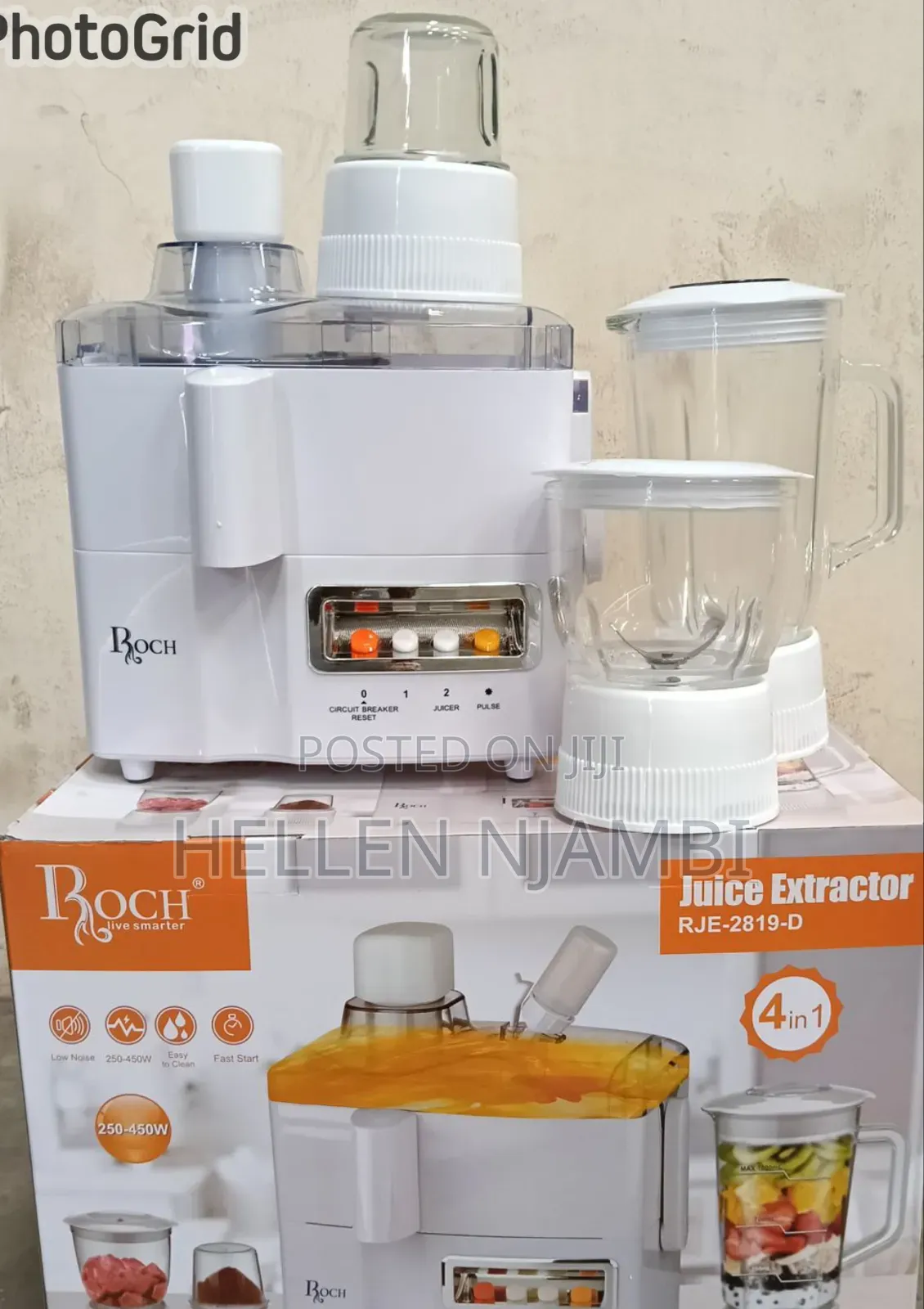 Roch 4 in 1 Juicer -Blender-Grinder and Mill Food Processor