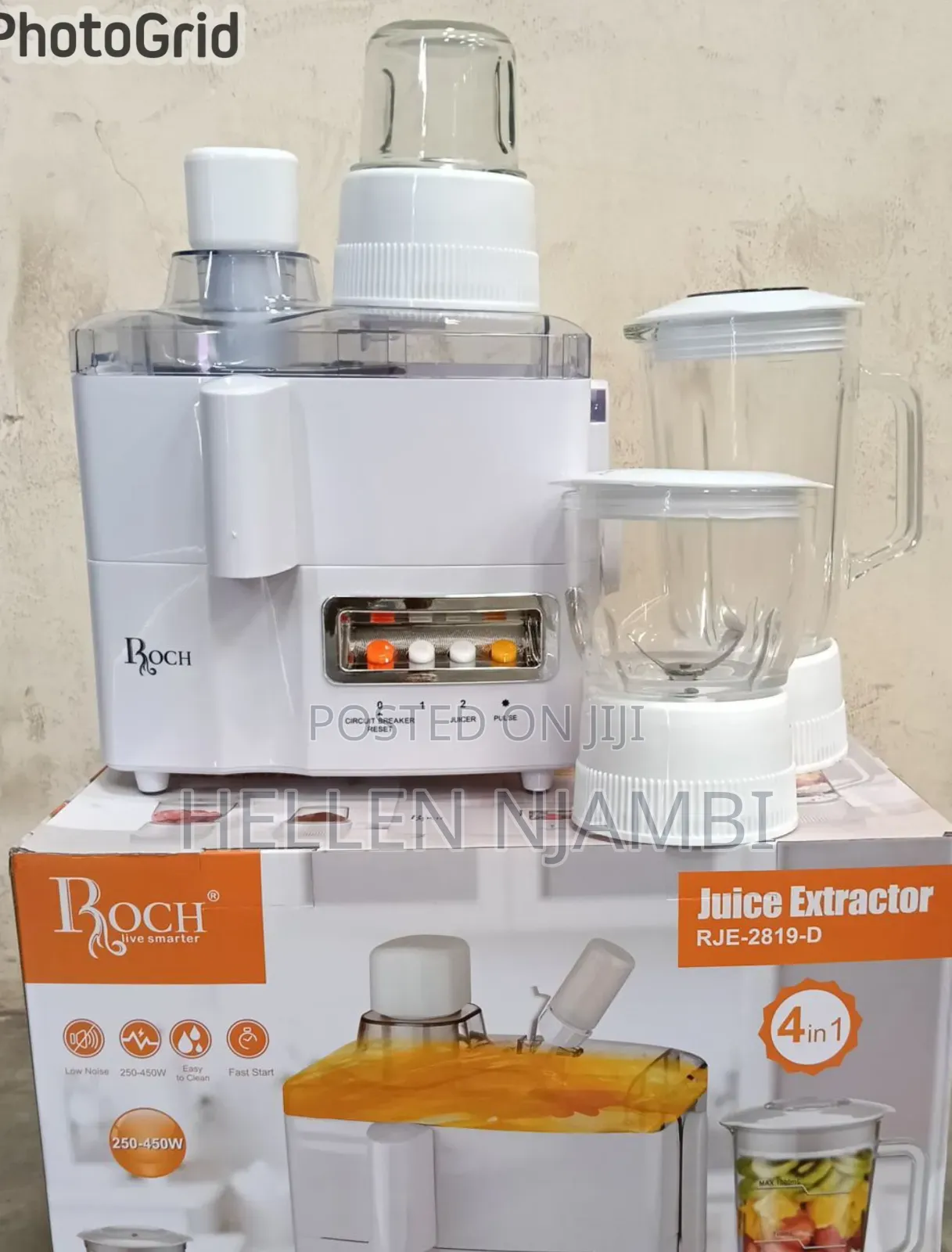 Roch 4 in 1 Juicer -Blender-Grinder and Mill Food Processor