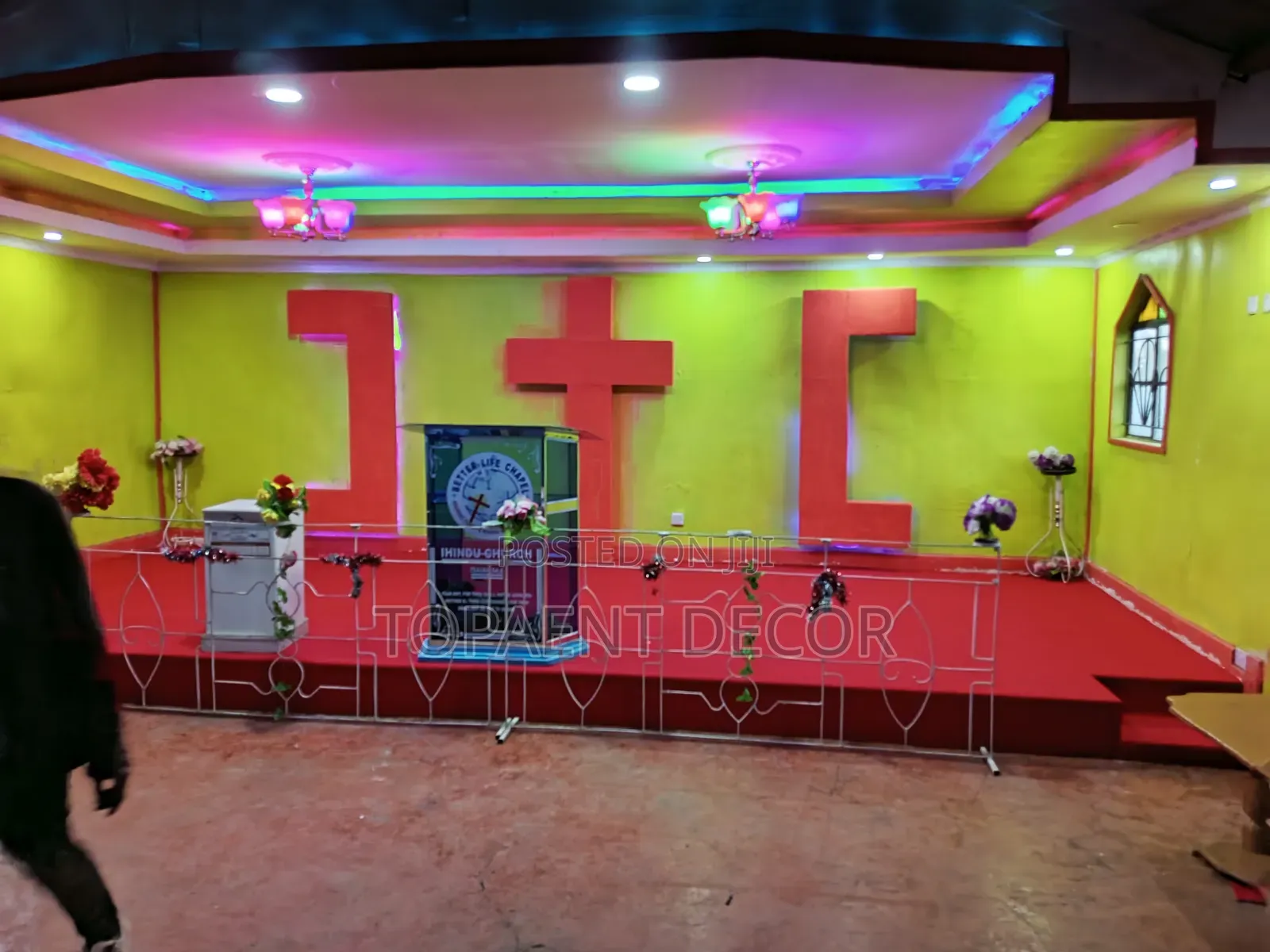 Modern Red Church Altar Floor Insulation Wall to Wall Carpets No