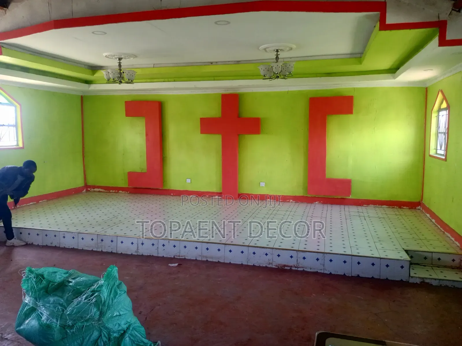 Modern Red Church Altar Floor Insulation Wall to Wall Carpets No