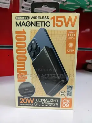 The Remax CX09 10,000mAh 20W Magnetic Wireless Fast-Charge Power Bank.