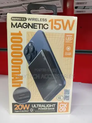 The Remax CX09 10,000mAh 20W Magnetic Wireless Fast-Charge Power Bank.