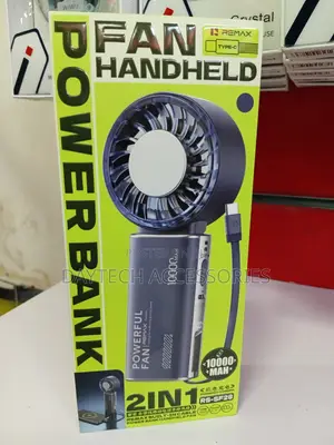 Remax RS-SF28 2-in-1 Handheld Turbo Fan and Power Bank.