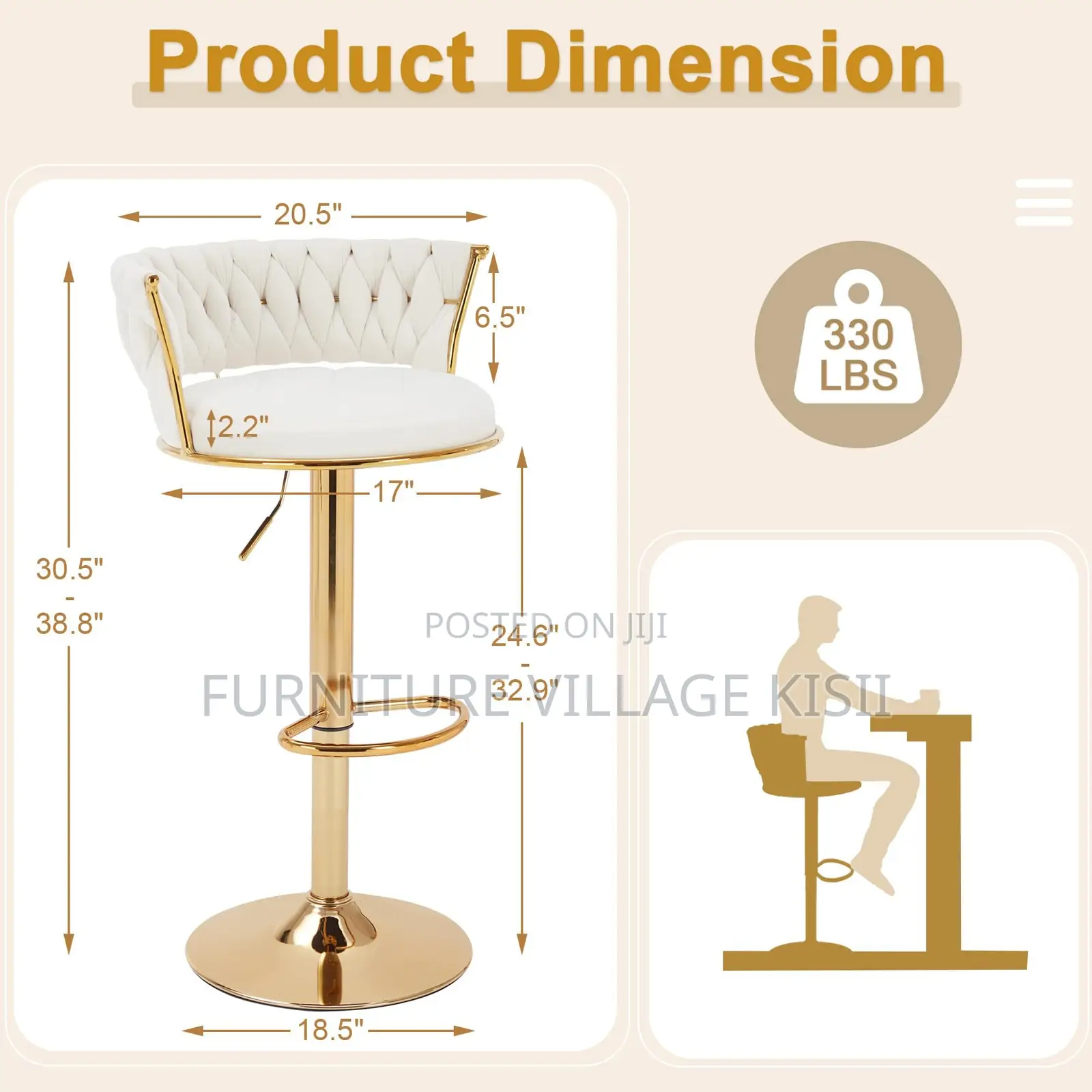 Height Adjustable Bar Stool, Price Along Mombasa Road