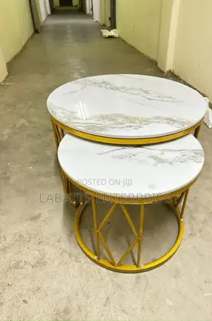 Modern Luxury 2-in-1 Pure Marble Nesting Tables
