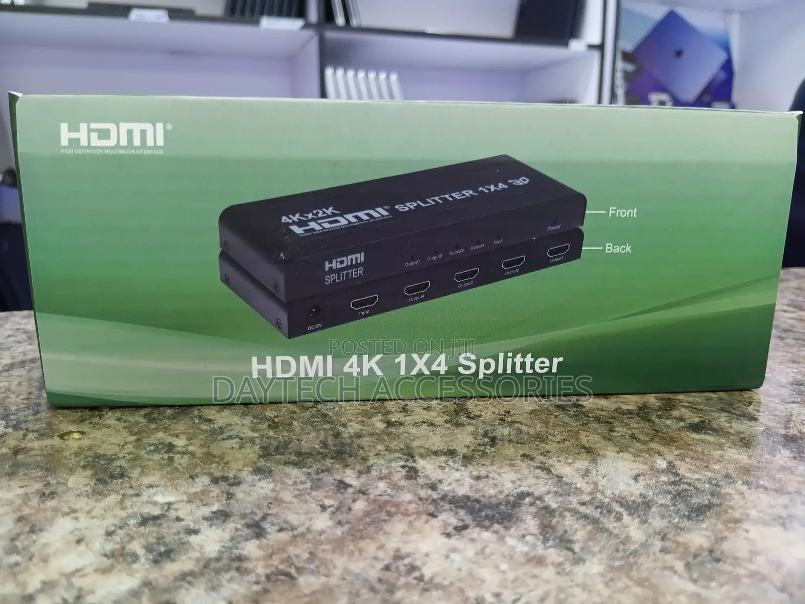 4 Port HDMI Splitter 1X4 HDMI Distributor - Black